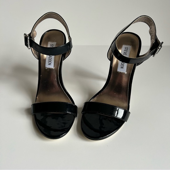 Slightly Used | Steve Madden | Black Strap Heels | Size 7 - Picture 2 of 9